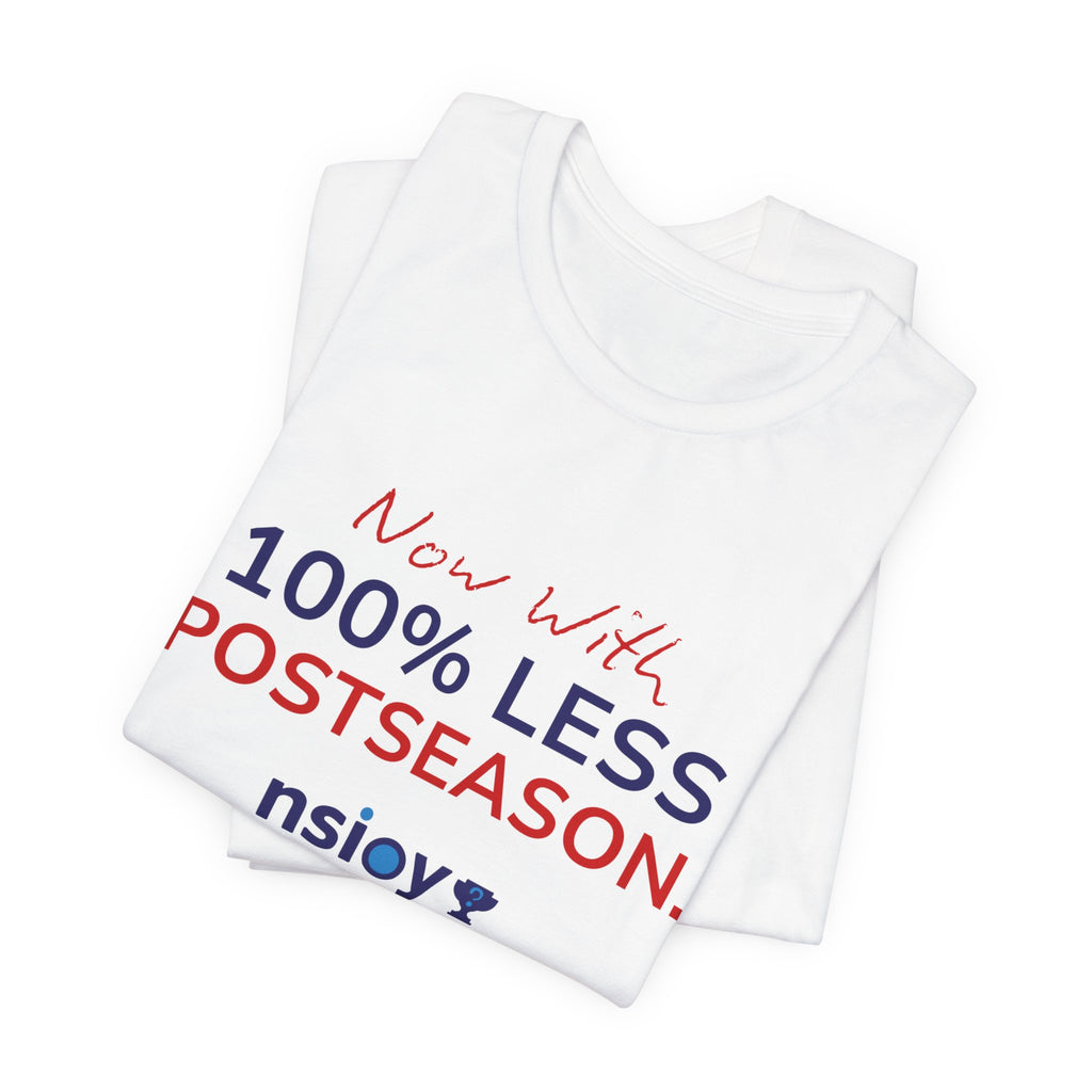 Navy/Red 100% Less Postseason Tee — Sports Fan Graphic T-Shirt
