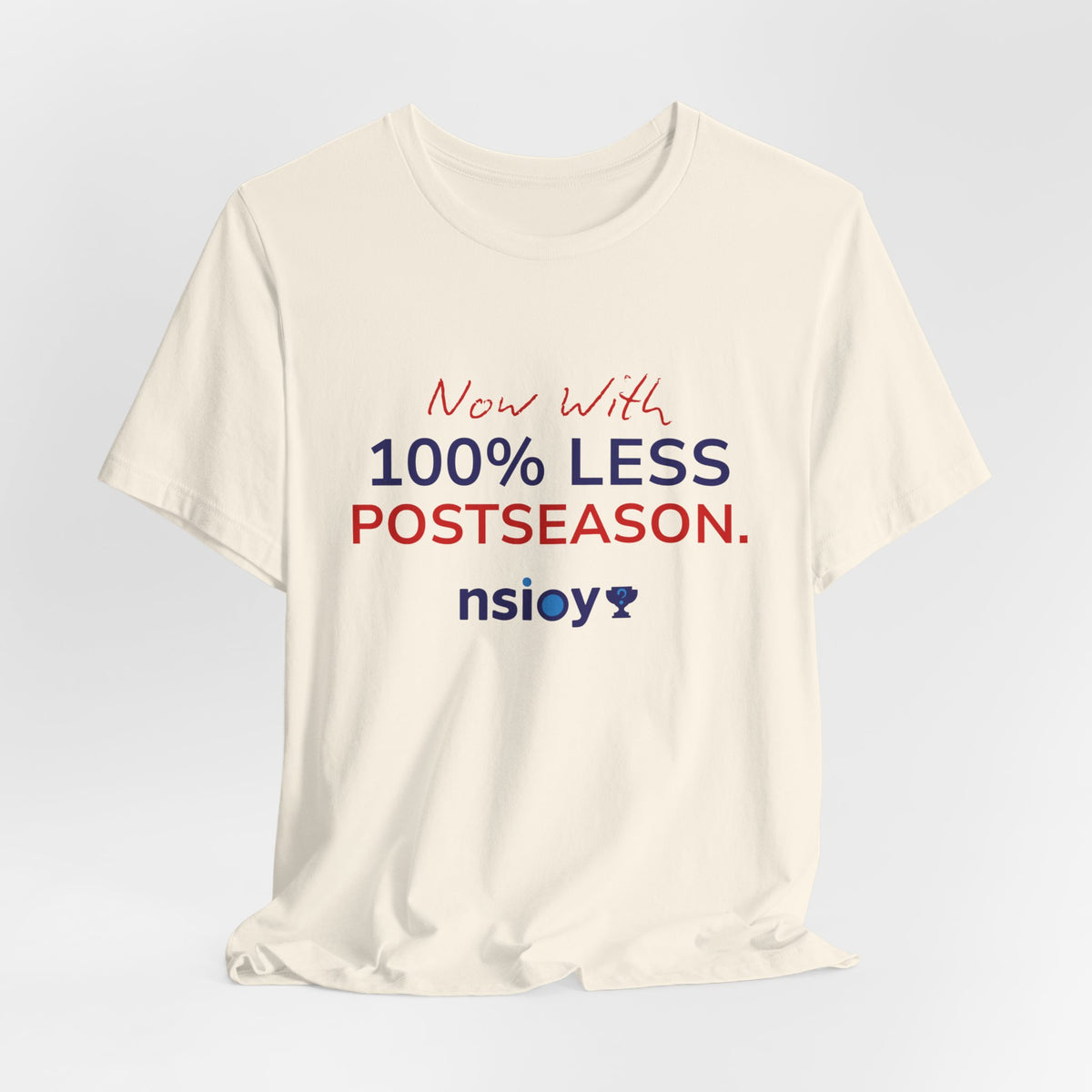 Navy/Red 100% Less Postseason Tee — Sports Fan Graphic T-Shirt
