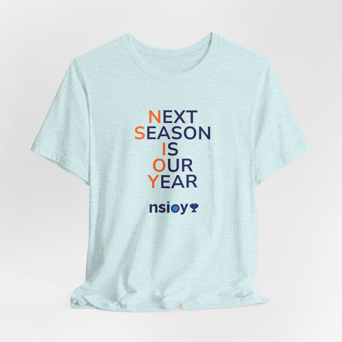 Navy/Orange Next Season Is Our Year Tee — Motivational Sports Fan Shirt