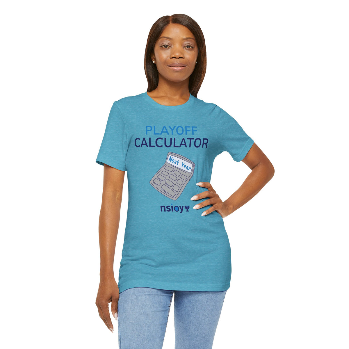 Playoff Calculator T‑Shirt – Sports Fan Tee with 'Next Year' Calculator Graphic