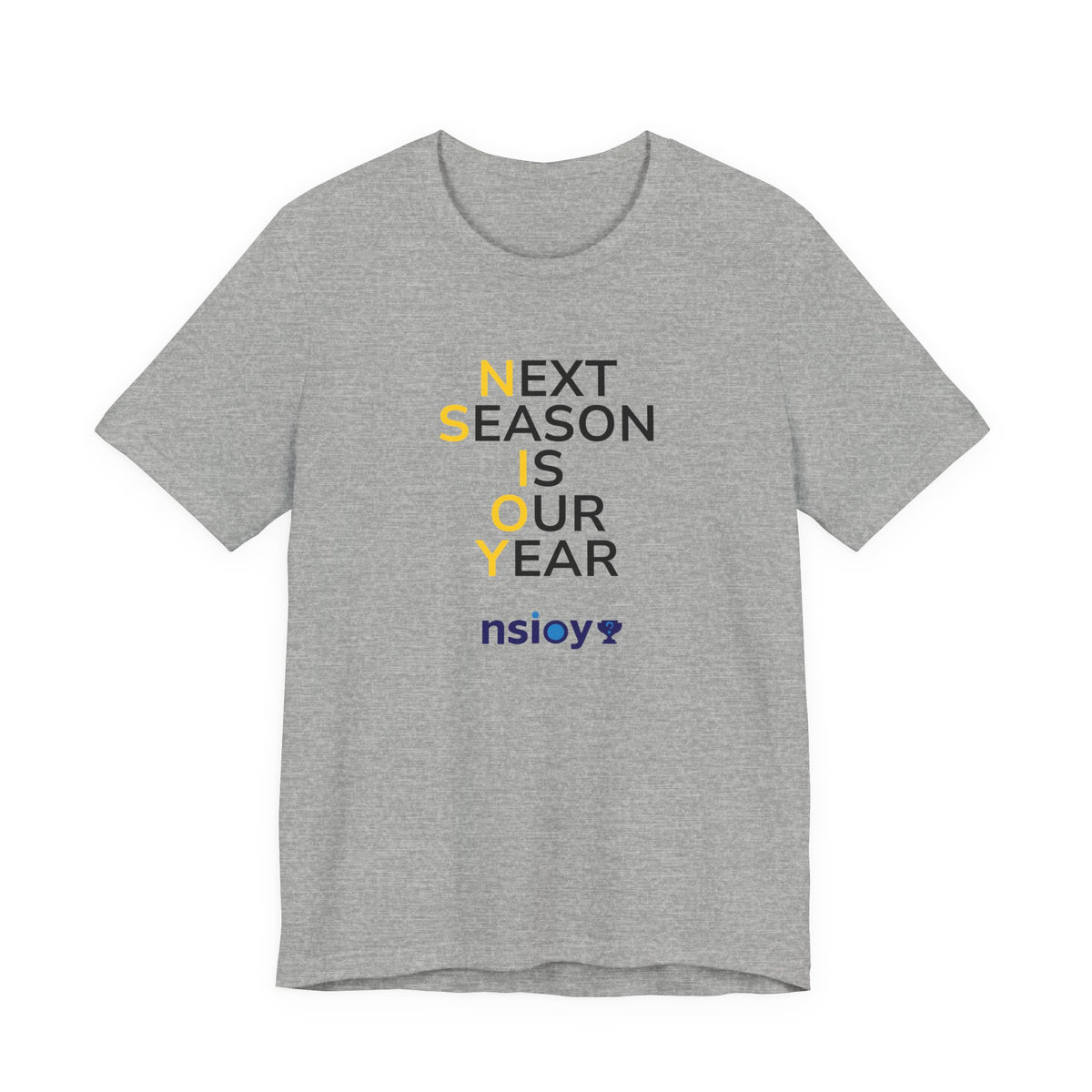 Black/Yellow Next Season Is Our Year Tee — Motivational Sports Fan Shirt