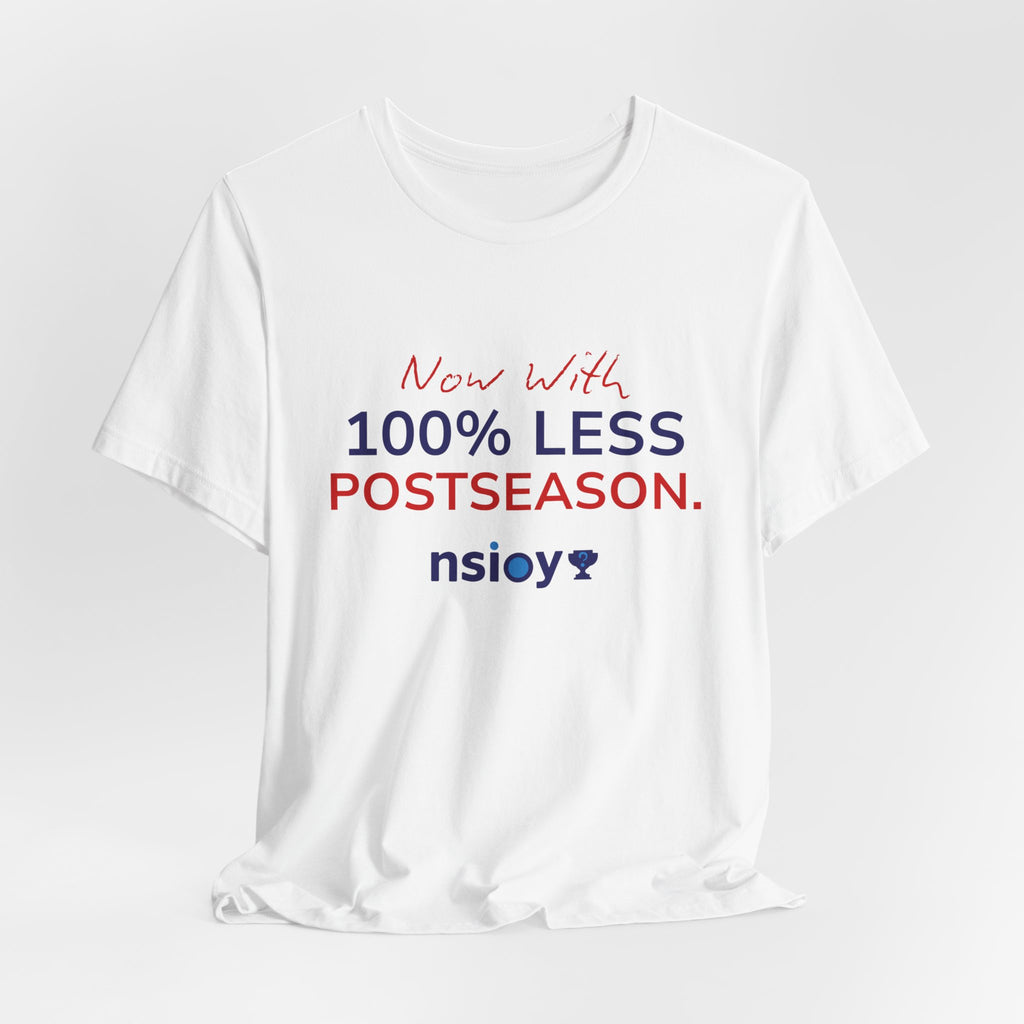 Navy/Red 100% Less Postseason Tee — Sports Fan Graphic T-Shirt