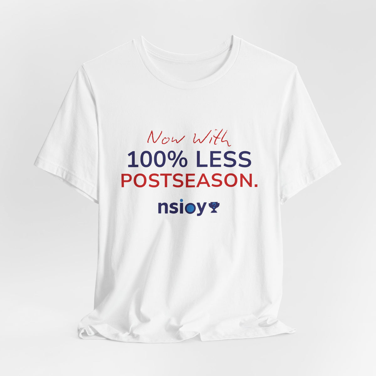 Navy/Red 100% Less Postseason Tee — Sports Fan Graphic T-Shirt