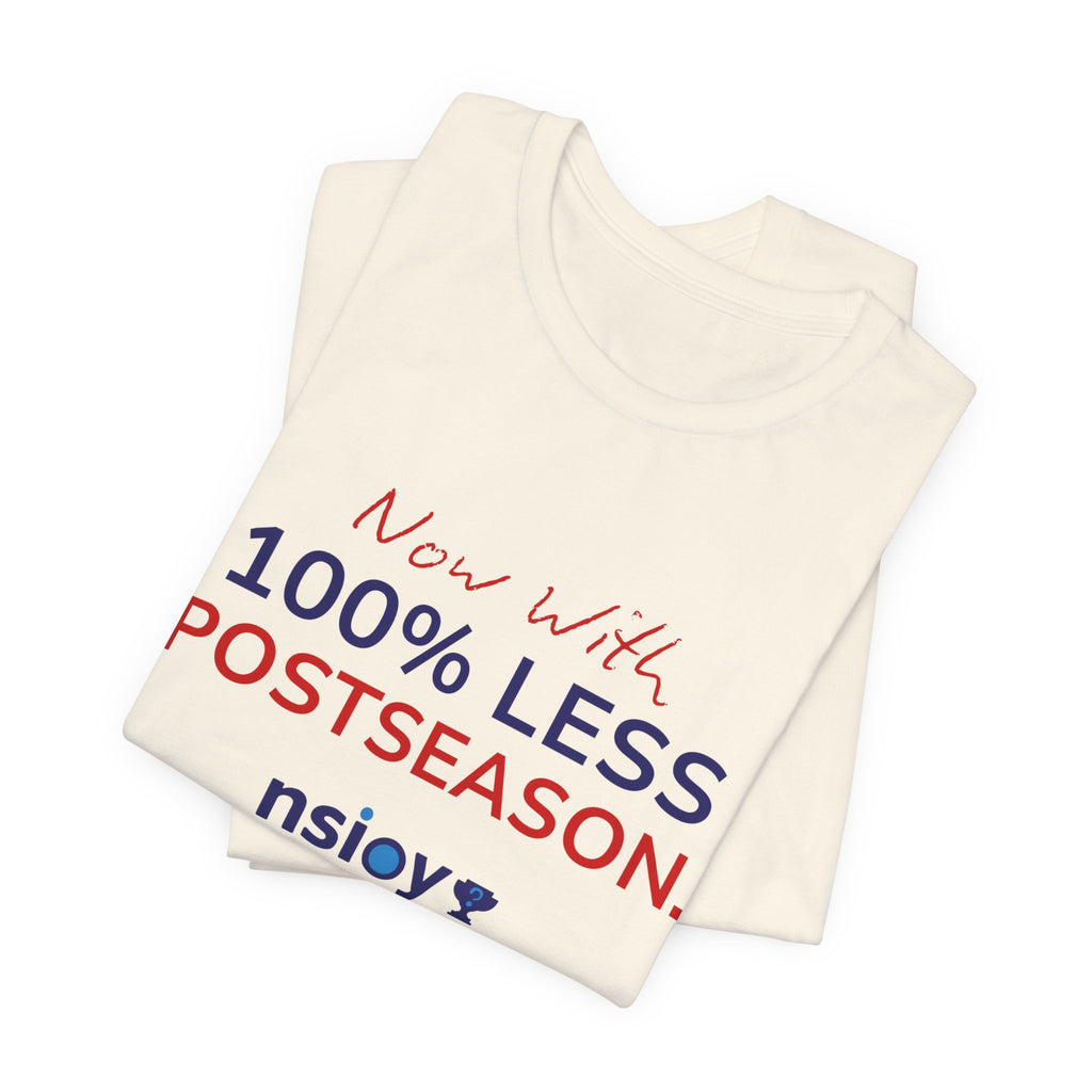 Navy/Red 100% Less Postseason Tee — Sports Fan Graphic T-Shirt