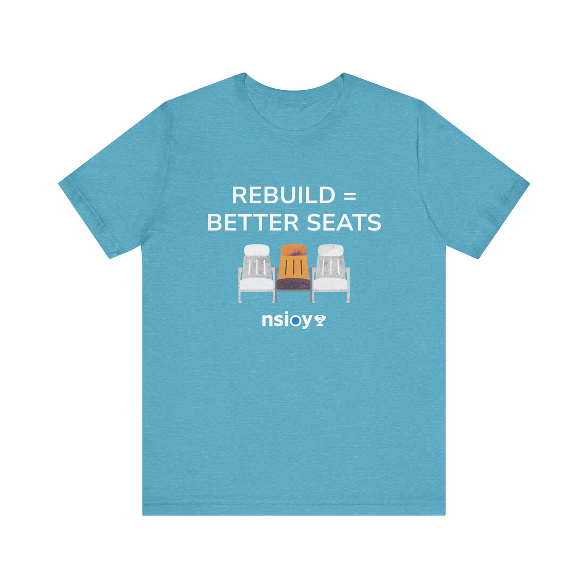 Rebuild = Better Seats T-Shirt — Stadium Seat Design Tee