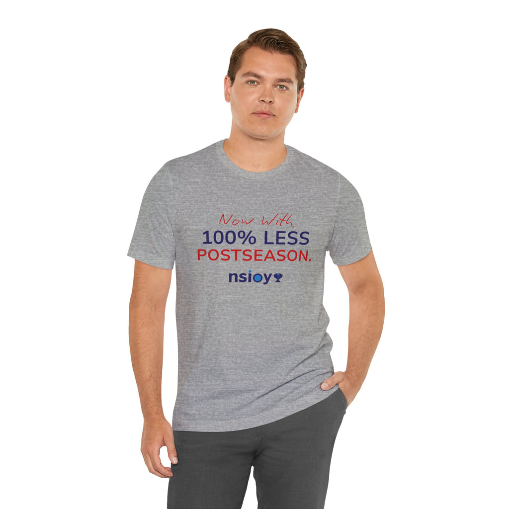 Navy/Red 100% Less Postseason Tee — Sports Fan Graphic T-Shirt
