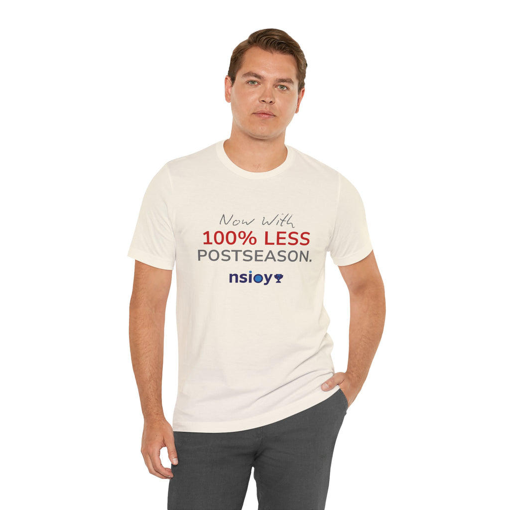 Gray/Red 100% Less Postseason Tee — Sports Fan Graphic T-Shirt