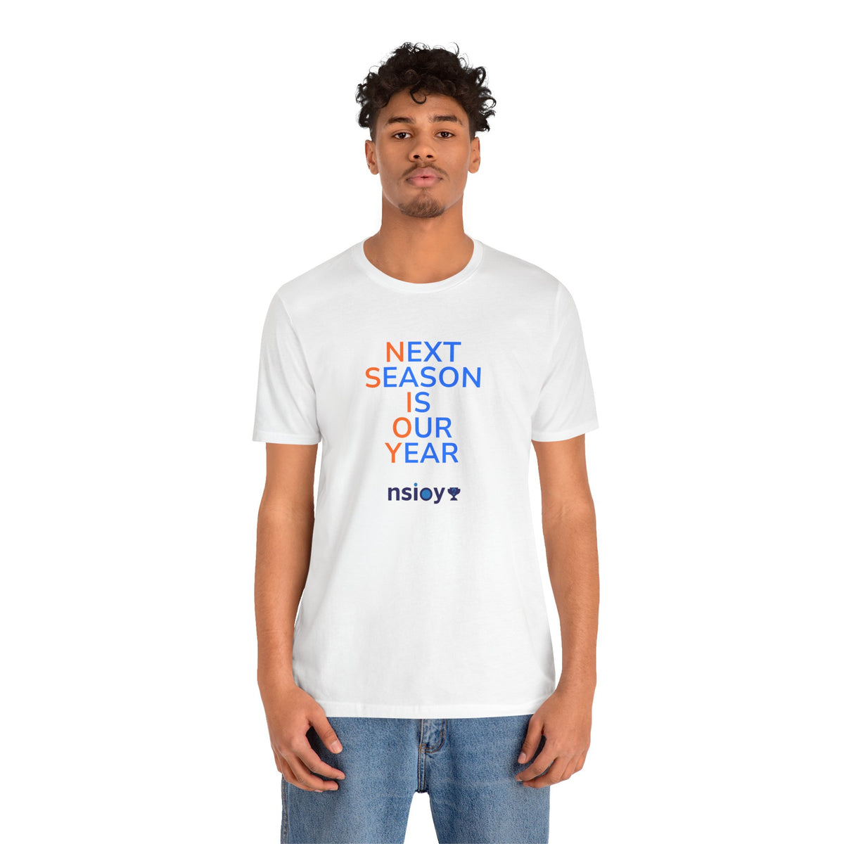 Blue/Orange Next Season Is Our Year Tee — Motivational Sports Fan Shirt