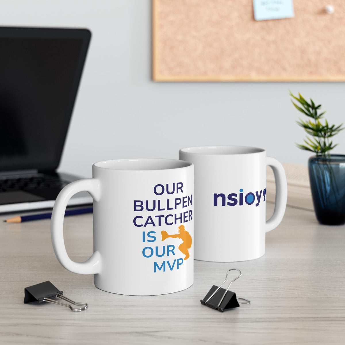 "Our Bullpen Catcher is Our MVP" Coffee Mug – NSIOY Sports Fan Mug (11 oz / 15 oz)