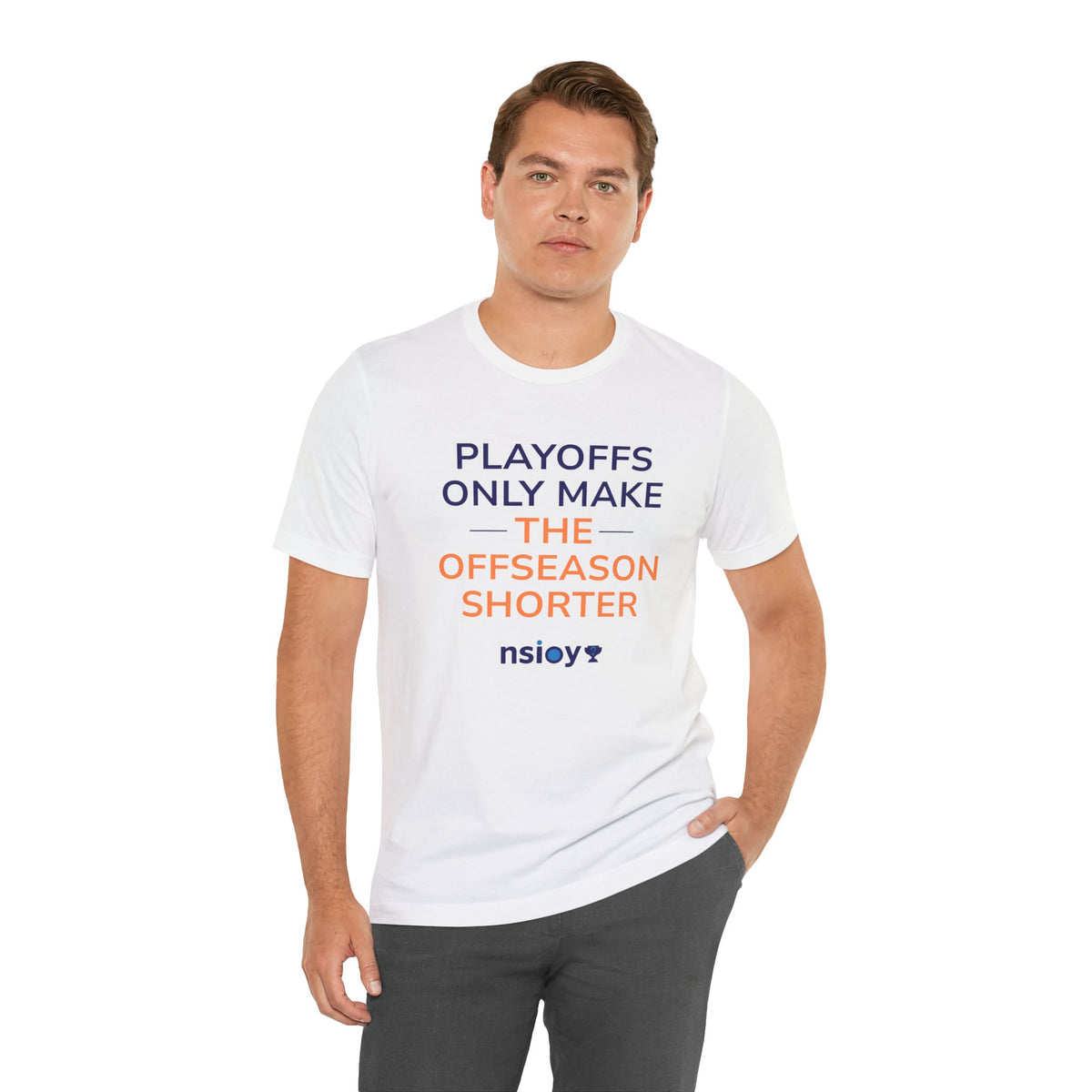 Navy/Orange Playoffs Only Make The Offseason Shorter T-Shirt — Sports Fan Tee