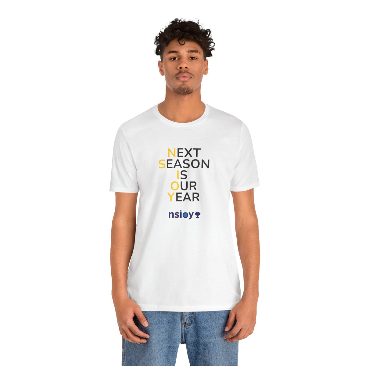 Black/Yellow Next Season Is Our Year Tee — Motivational Sports Fan Shirt