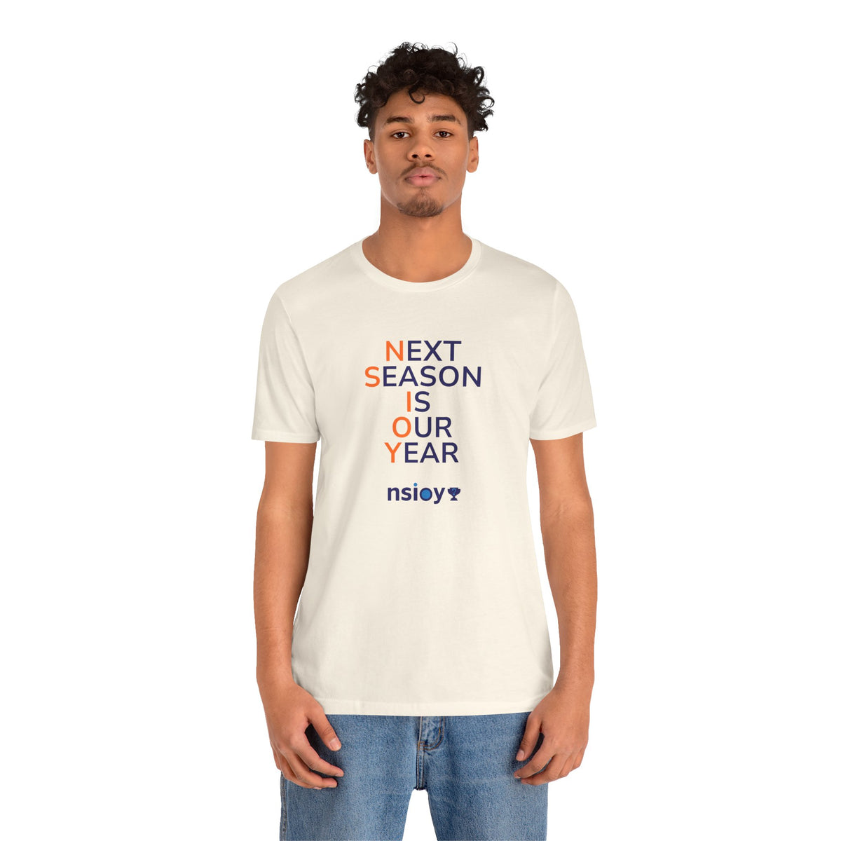 Navy/Orange Next Season Is Our Year Tee — Motivational Sports Fan Shirt