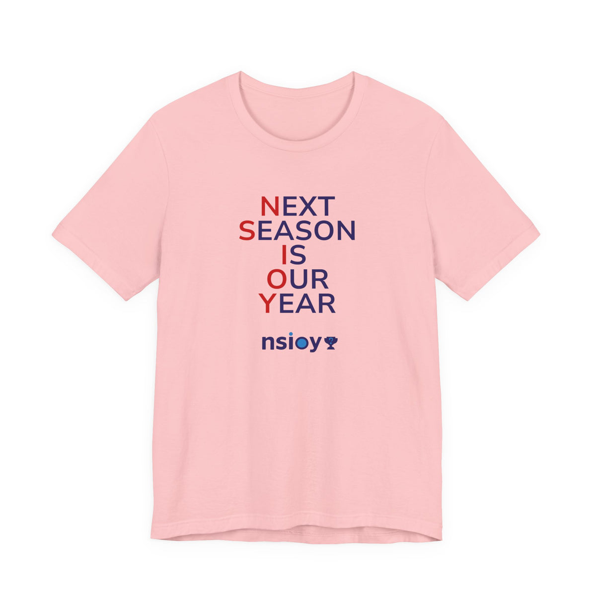 Navy/Red Next Season Is Our Year Tee — Motivational Sports Fan Shirt