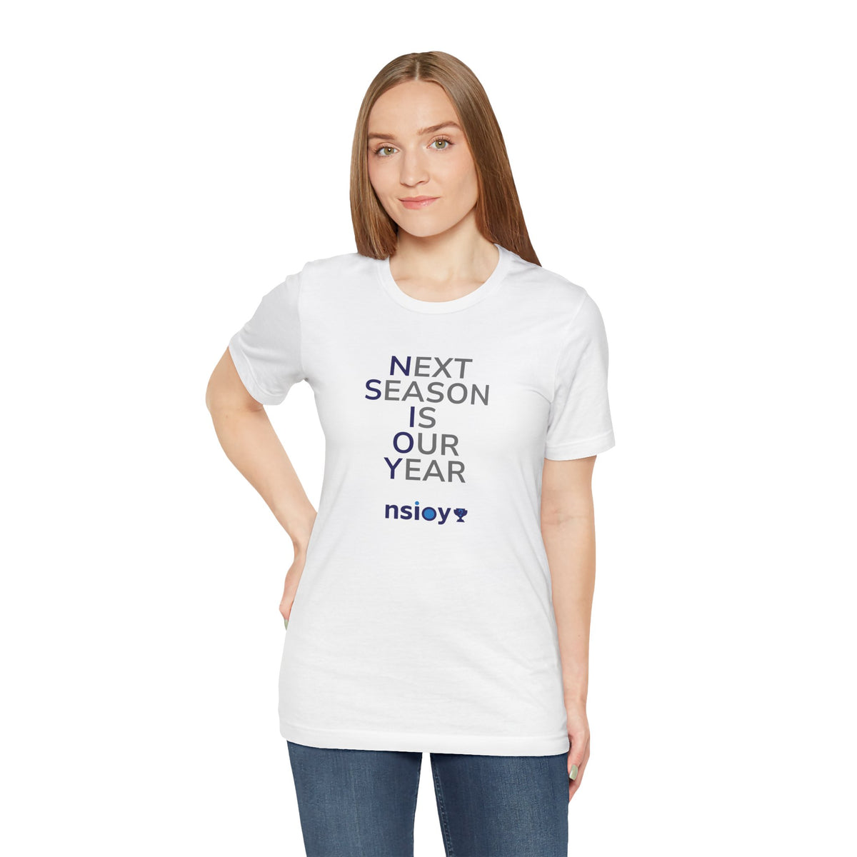 Navy/Gray Next Season Is Our Year Tee — Motivational Sports Fan Shirt