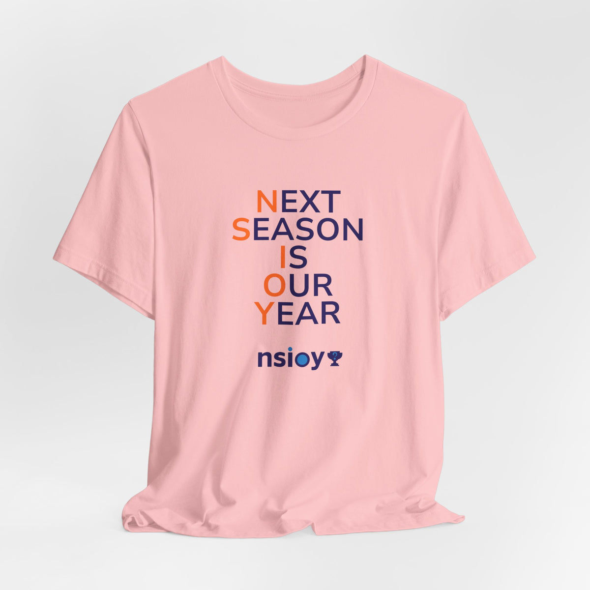 Navy/Orange Next Season Is Our Year Tee — Motivational Sports Fan Shirt