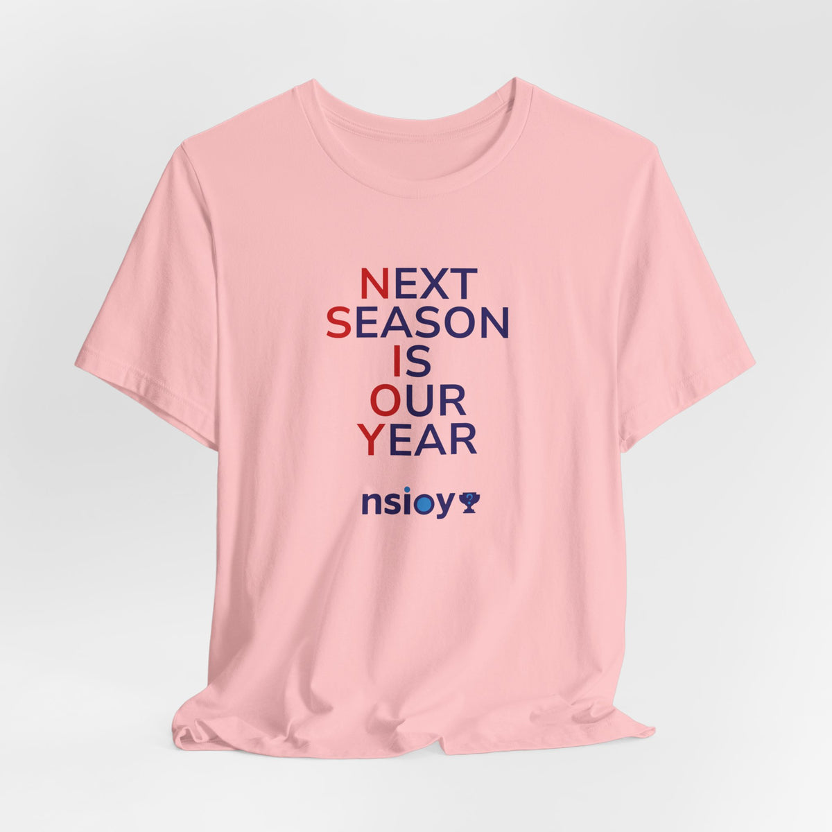 Navy/Red Next Season Is Our Year Tee — Motivational Sports Fan Shirt