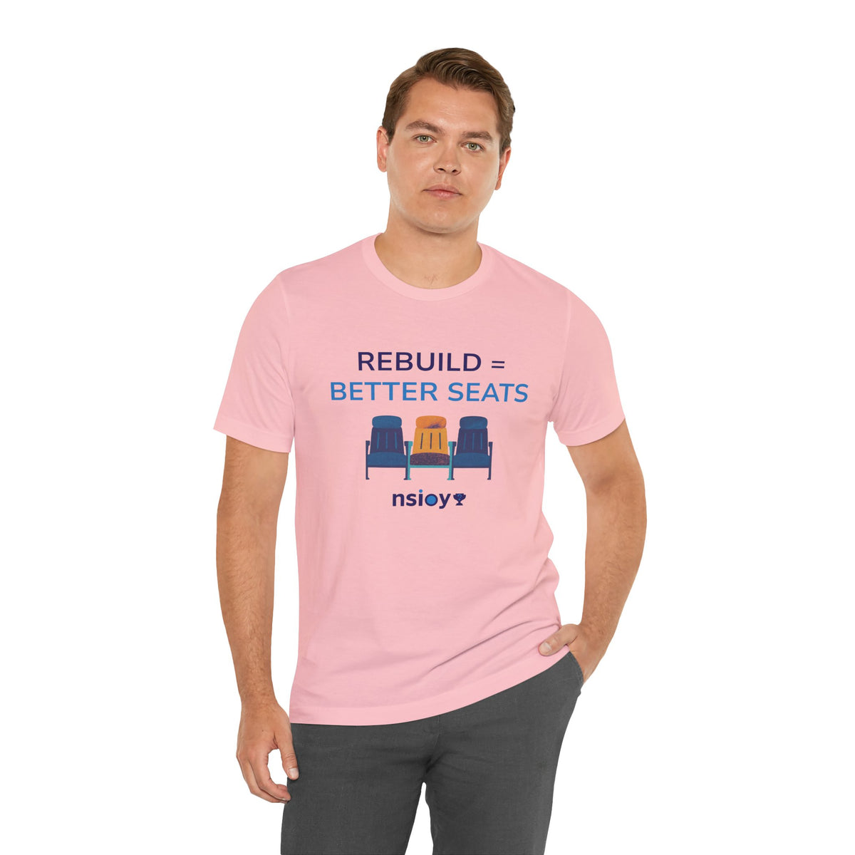 Rebuild = Better Seats T-Shirt — Stadium Seat Design Tee